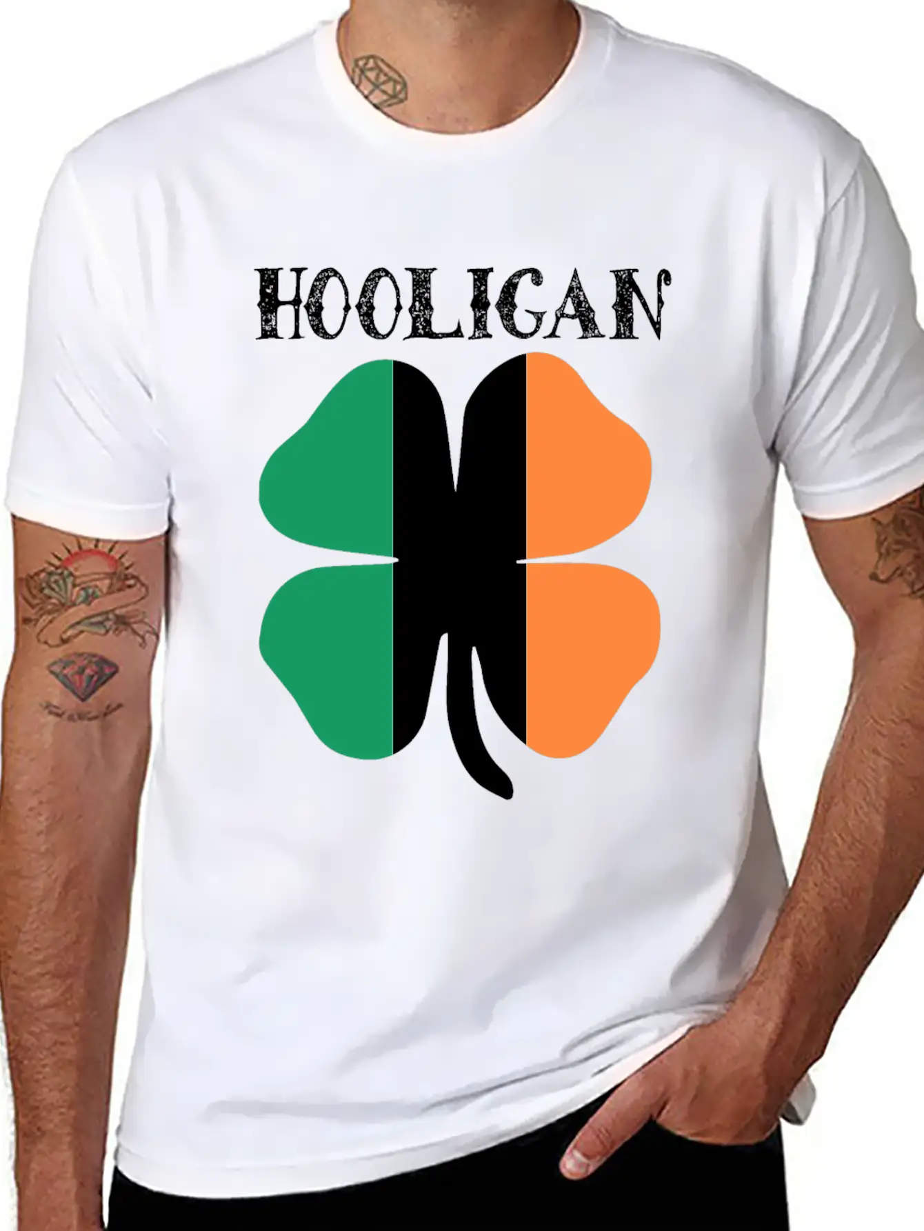 Irish Hooligan Ireland Flag Shamrock Clover St Classic Fit Graphic Tee For Daily Comfort – Unisex Cotton Shirt