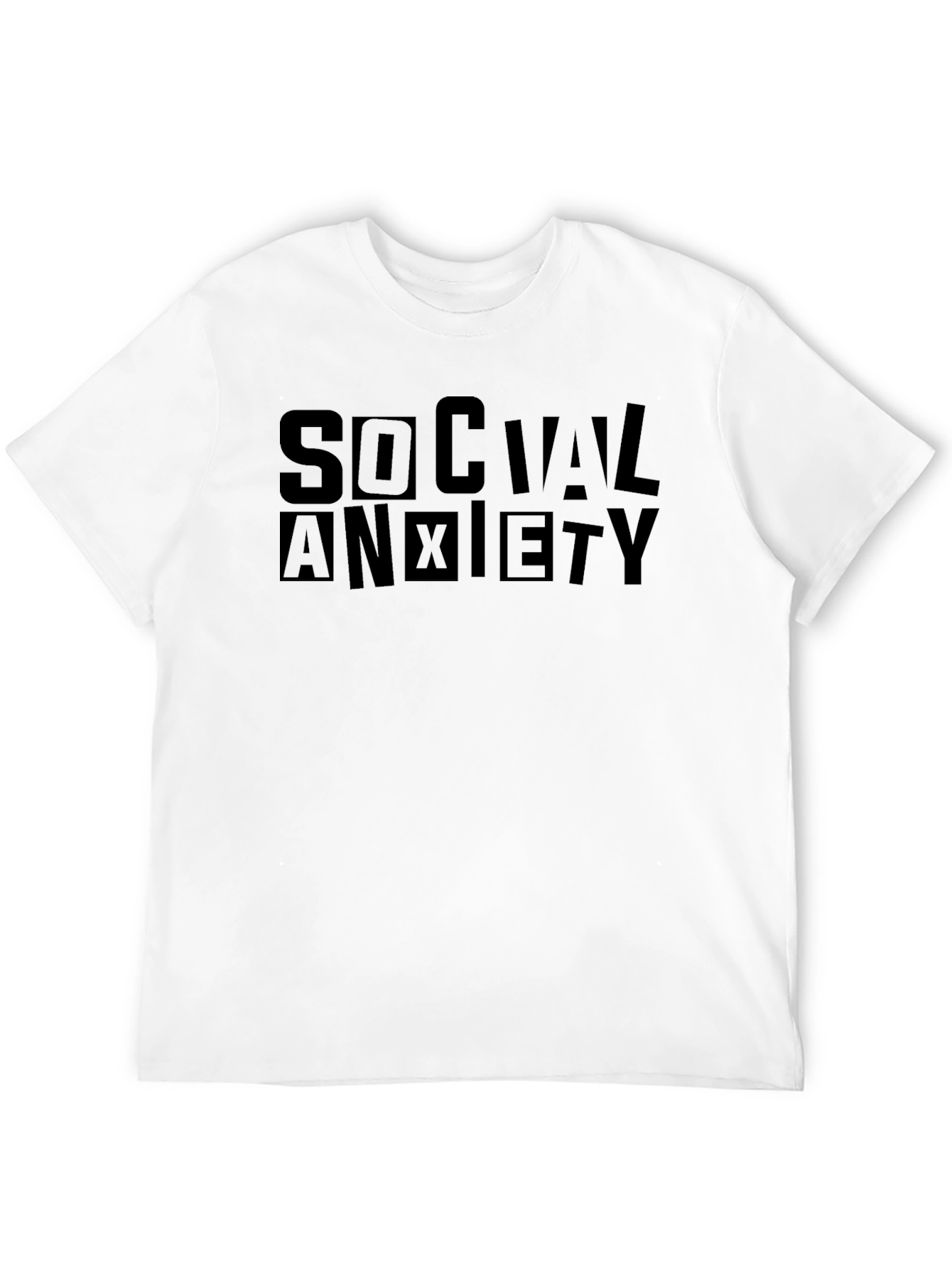 Social Anxiety Black Graphic T-Shirt