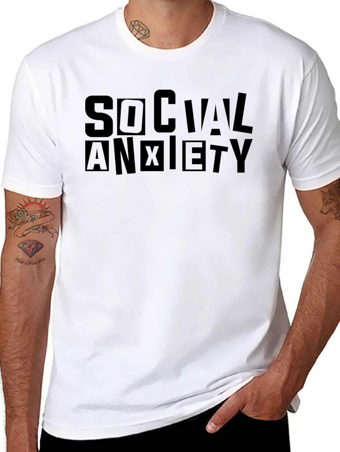 Social Anxiety Black Graphic T-Shirt