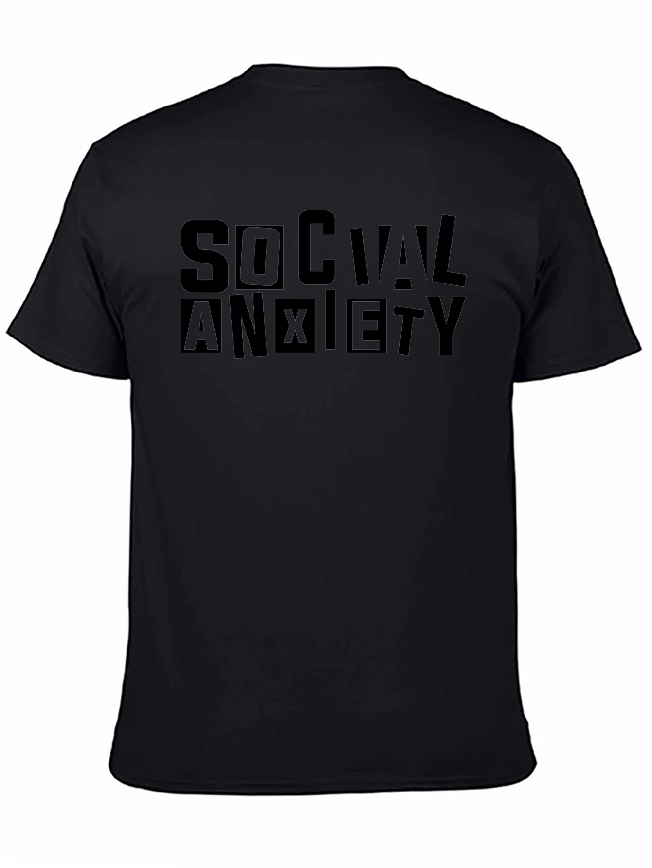 Social Anxiety Black Graphic T-Shirt