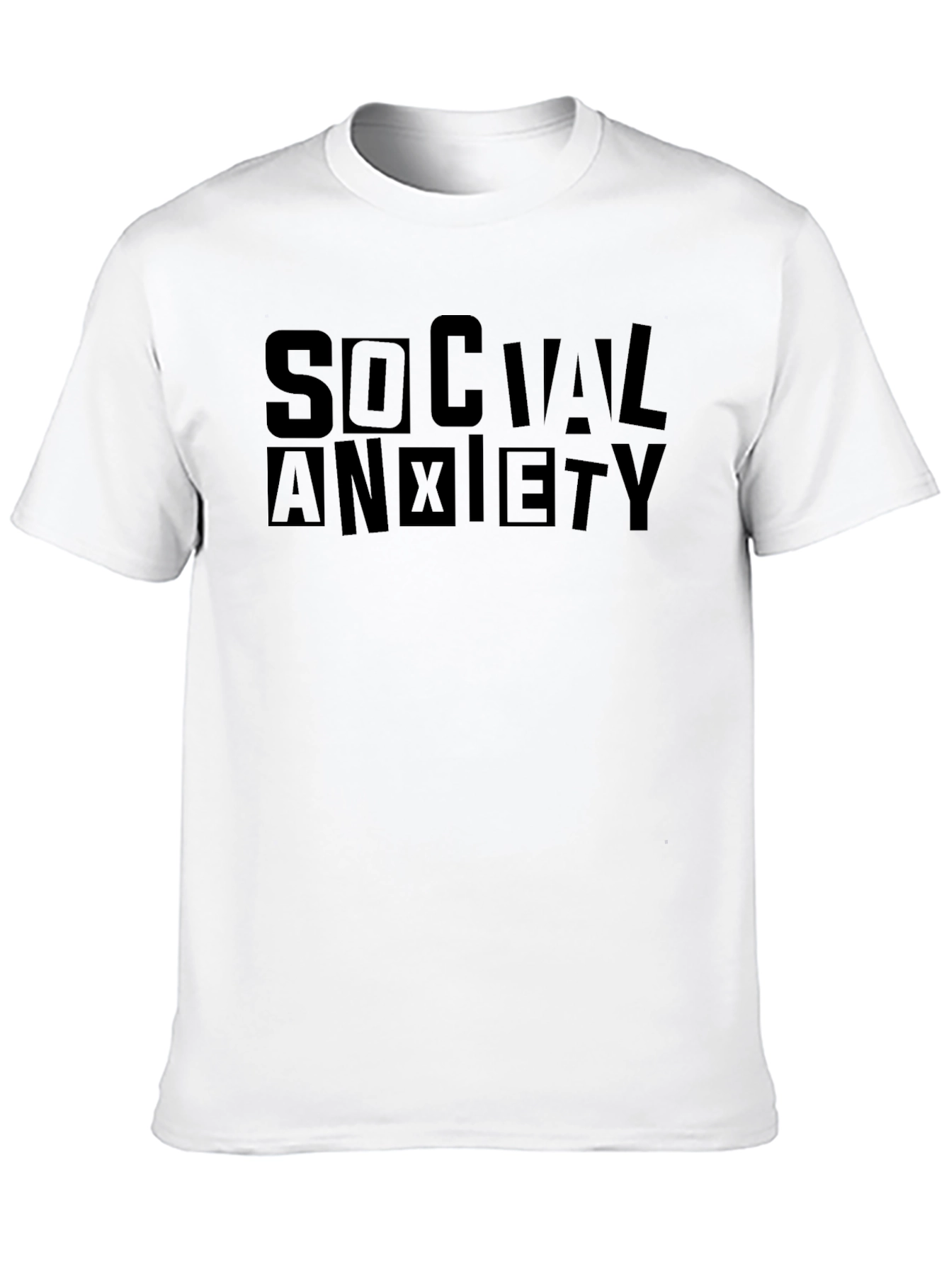 Social Anxiety Black Graphic T-Shirt
