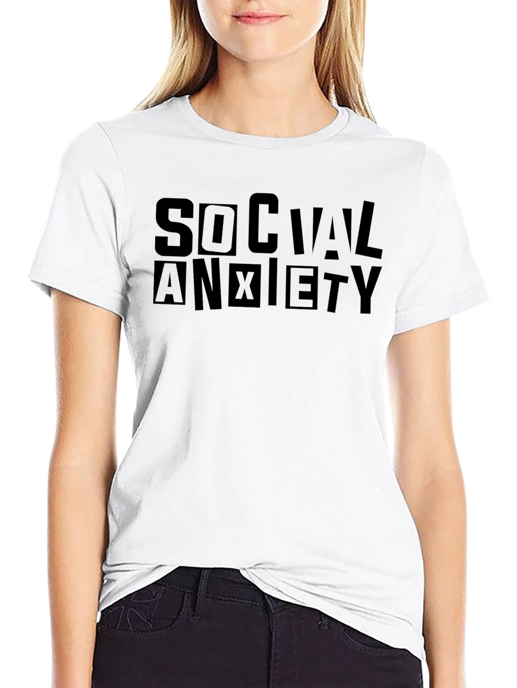 Social Anxiety Black Graphic T-Shirt