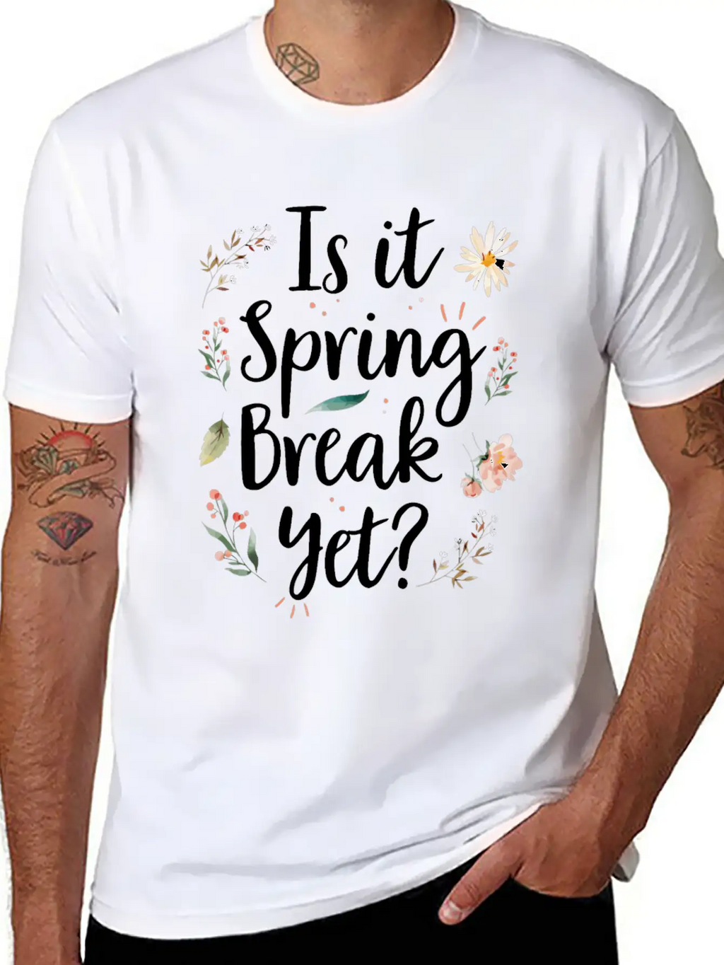 Is It Spring Break Yet Funny Spring Teacher Unisex Casual T-Shirt – Clean Design For Daily Comfort