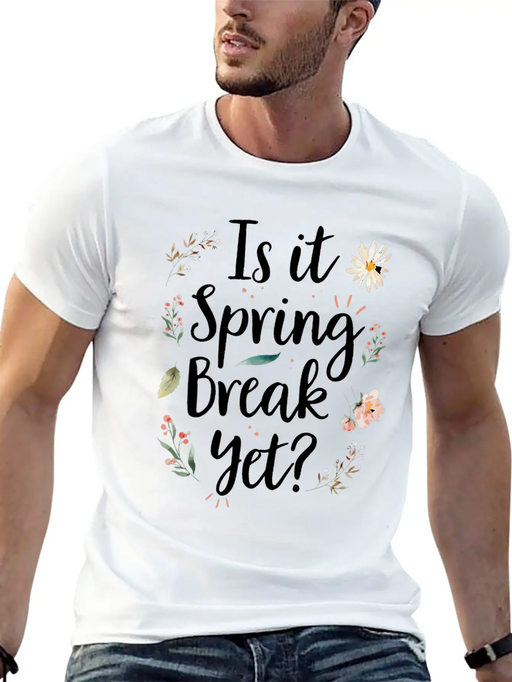 Is It Spring Break Yet Funny Spring Teacher Unisex Casual T-Shirt – Clean Design For Daily Comfort