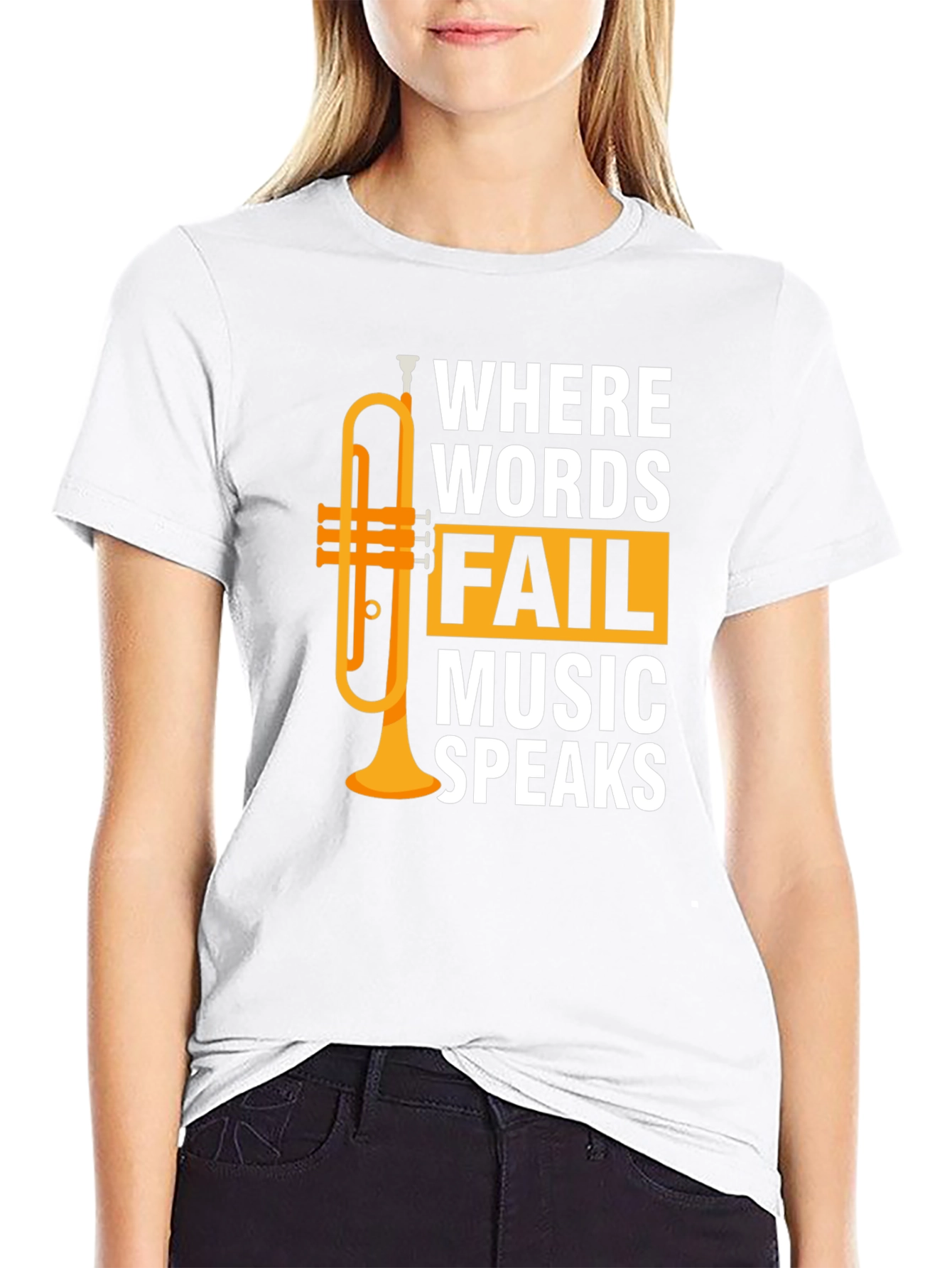 Music Speaks T-Shirt - Trumpet Graphic Tee
