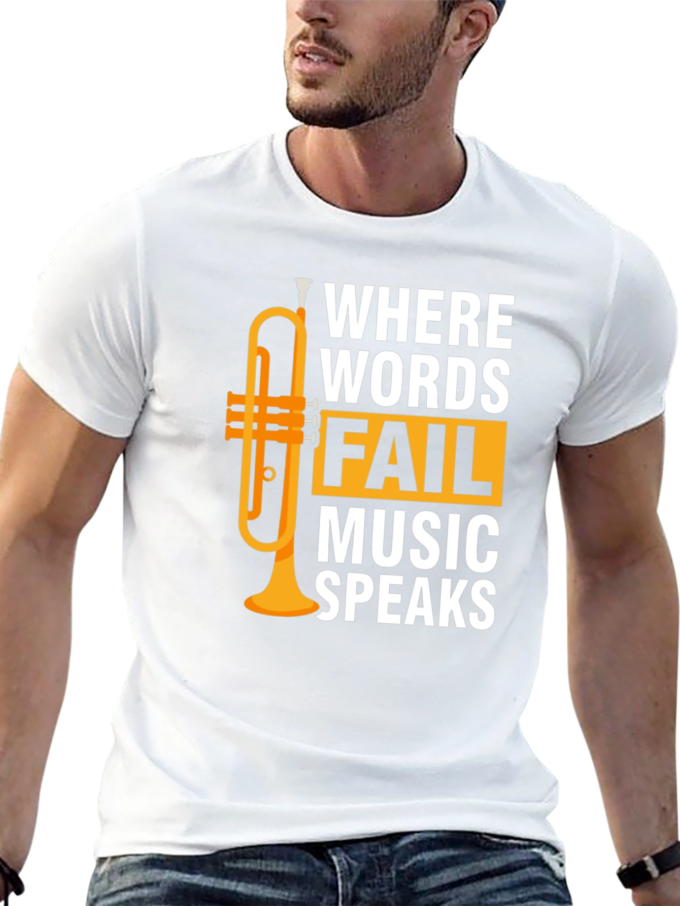 Music Speaks T-Shirt - Trumpet Graphic Tee