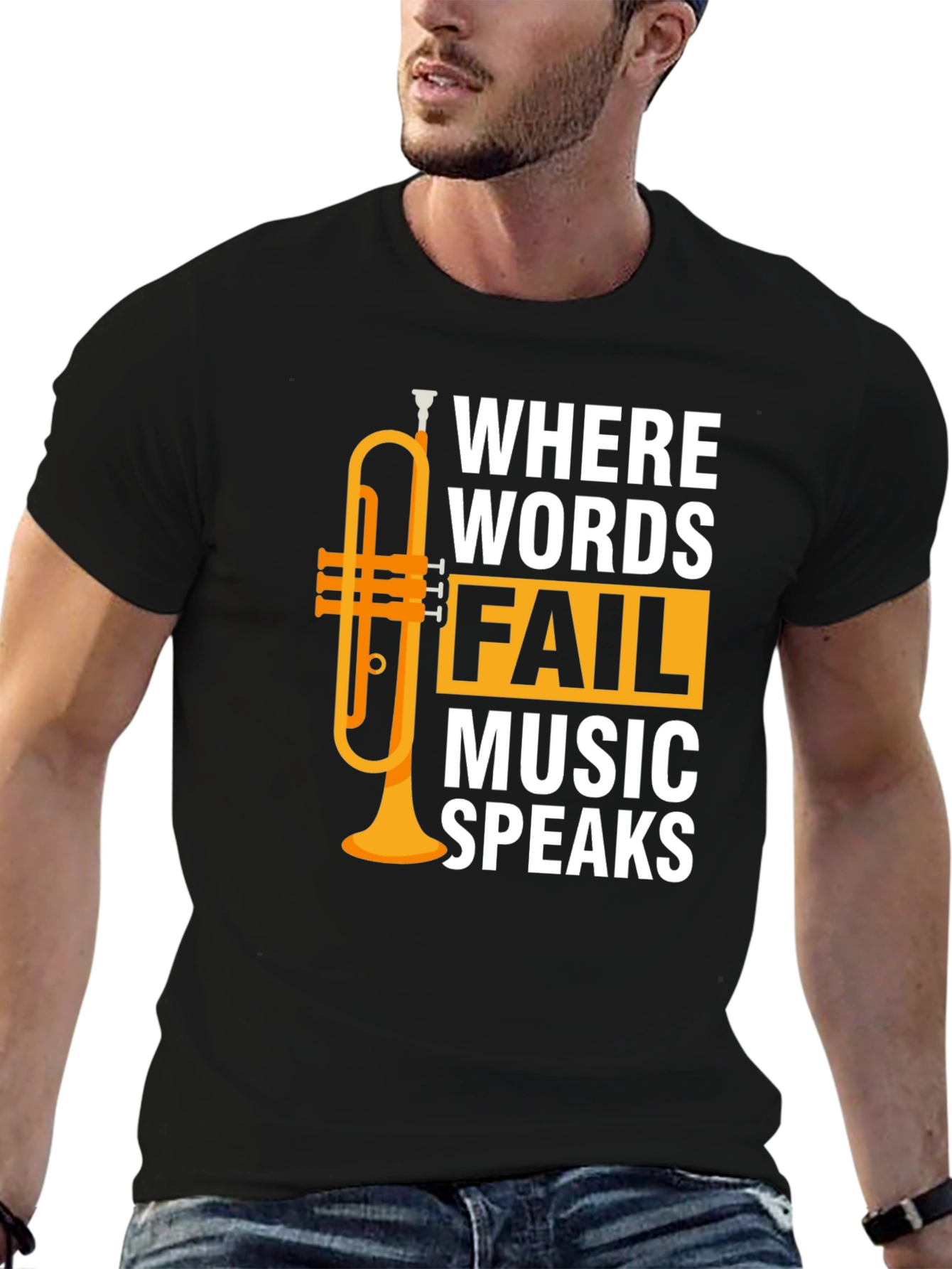 Music Speaks T-Shirt - Trumpet Graphic Tee