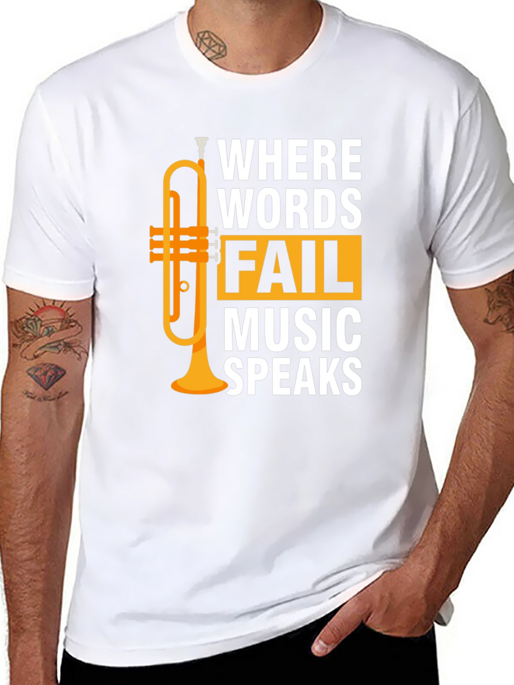 Music Speaks T-Shirt - Trumpet Graphic Tee