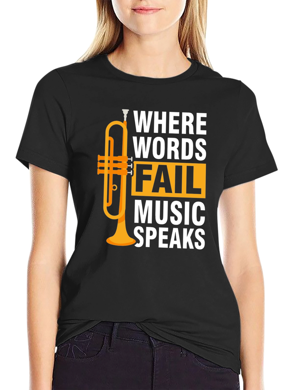 Music Speaks T-Shirt - Trumpet Graphic Tee