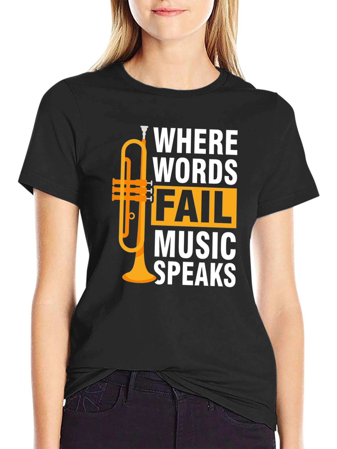 Music Speaks T-Shirt - Trumpet Graphic Tee
