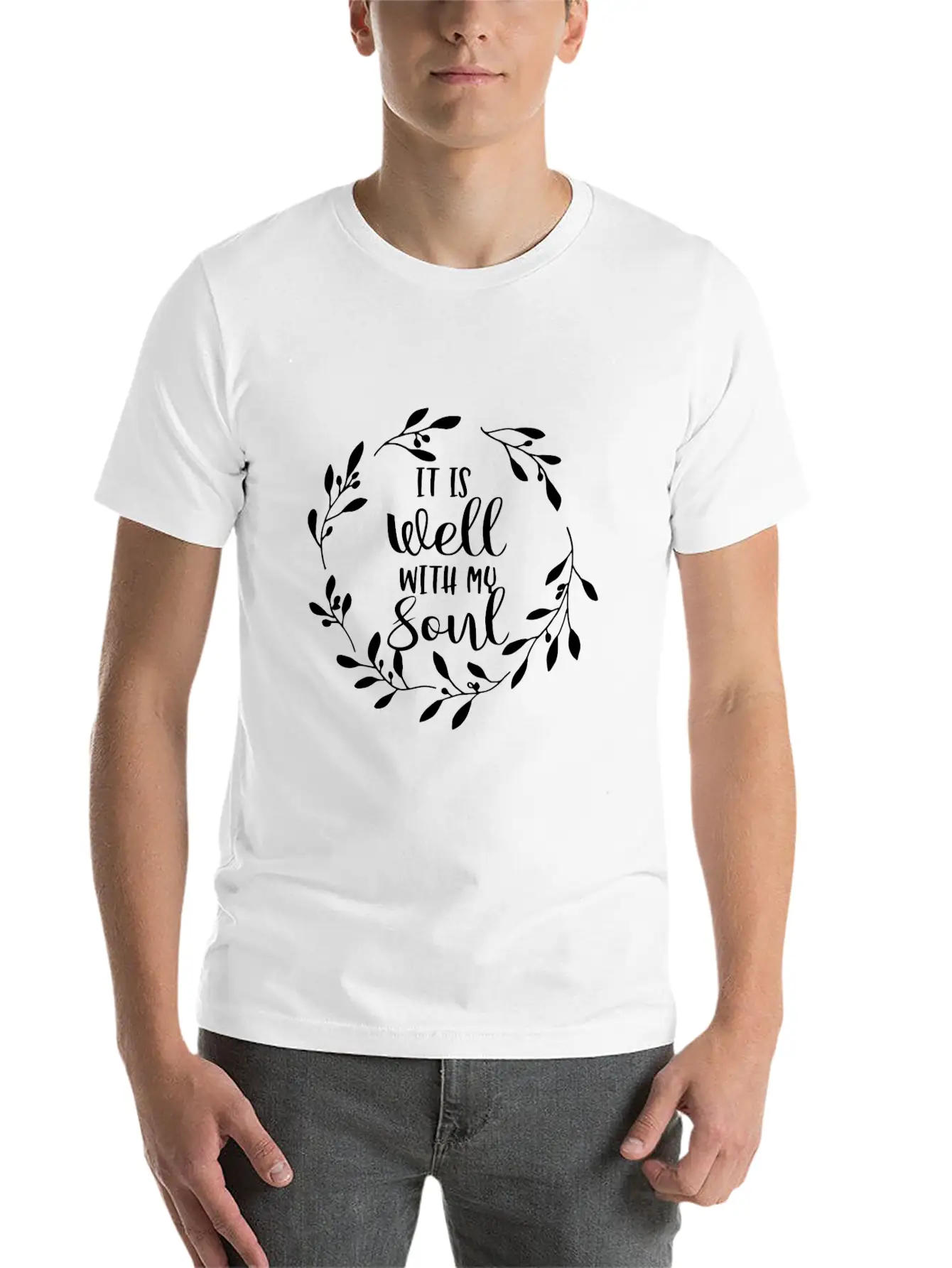It Is Well With My Soul Uplifting Quote Long Sleev Stylish Everyday T-Shirt – Unisex Basic Cotton Tee
