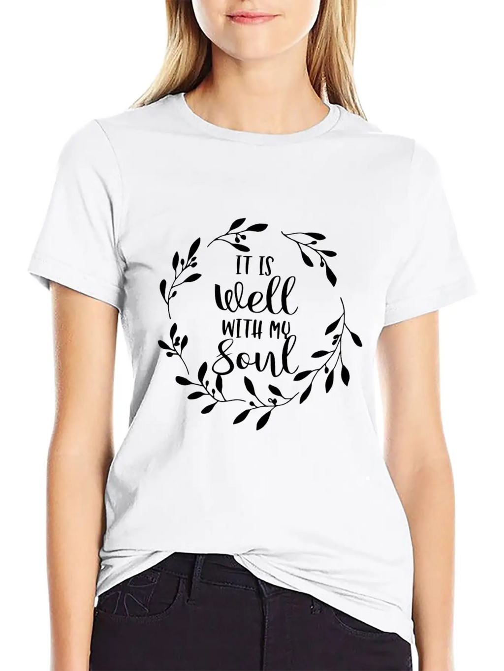 It Is Well With My Soul Uplifting Quote Long Sleev Stylish Everyday T-Shirt – Unisex Basic Cotton Tee