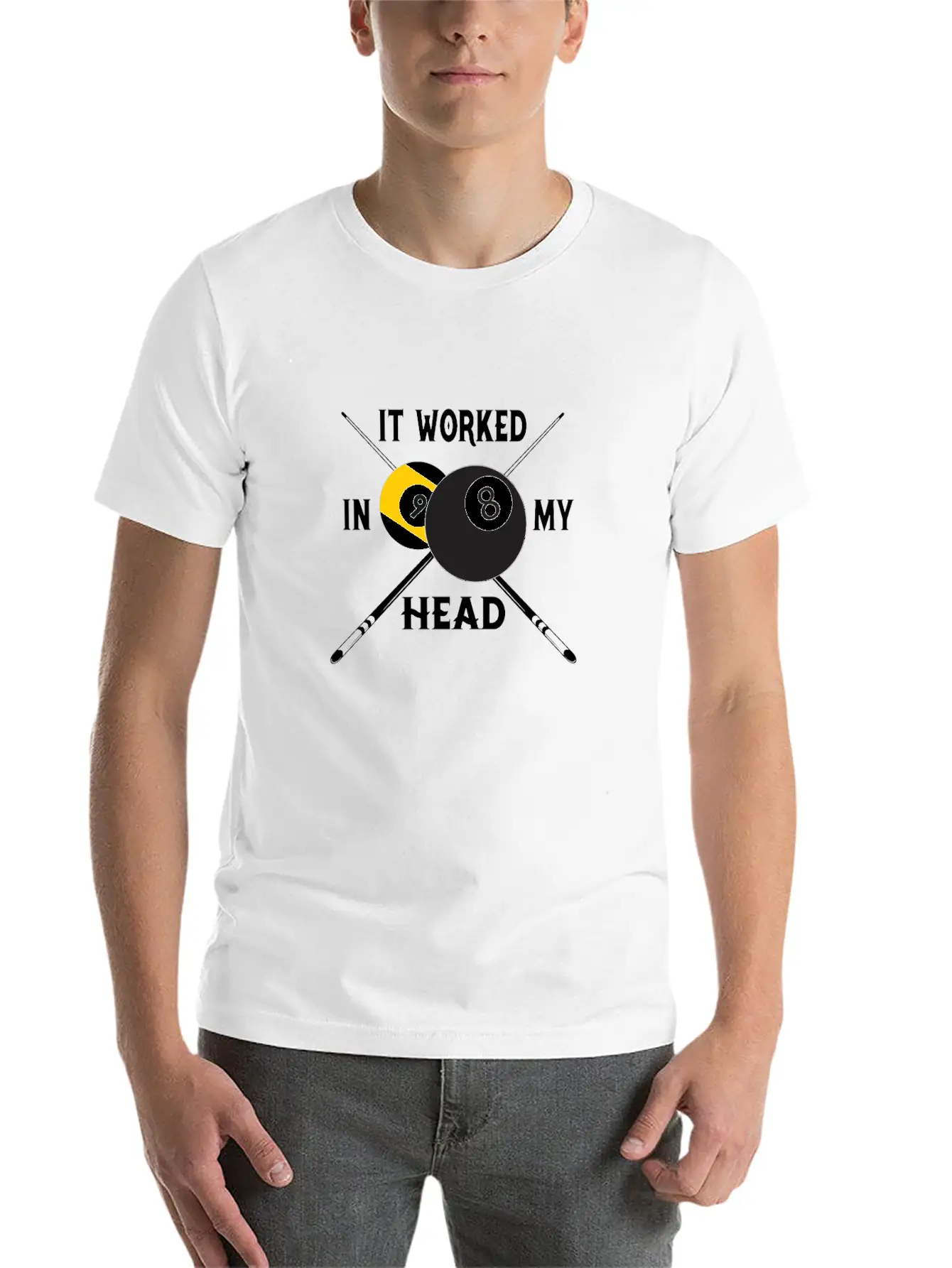 It Worked In My Head Billiards Pool Player Gift Unisex Casual T-Shirt – Clean Design For Daily Comfort