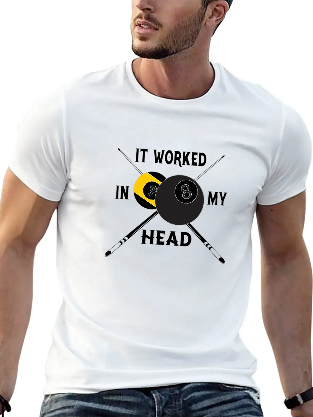 It Worked In My Head Billiards Pool Player Gift Unisex Casual T-Shirt – Clean Design For Daily Comfort