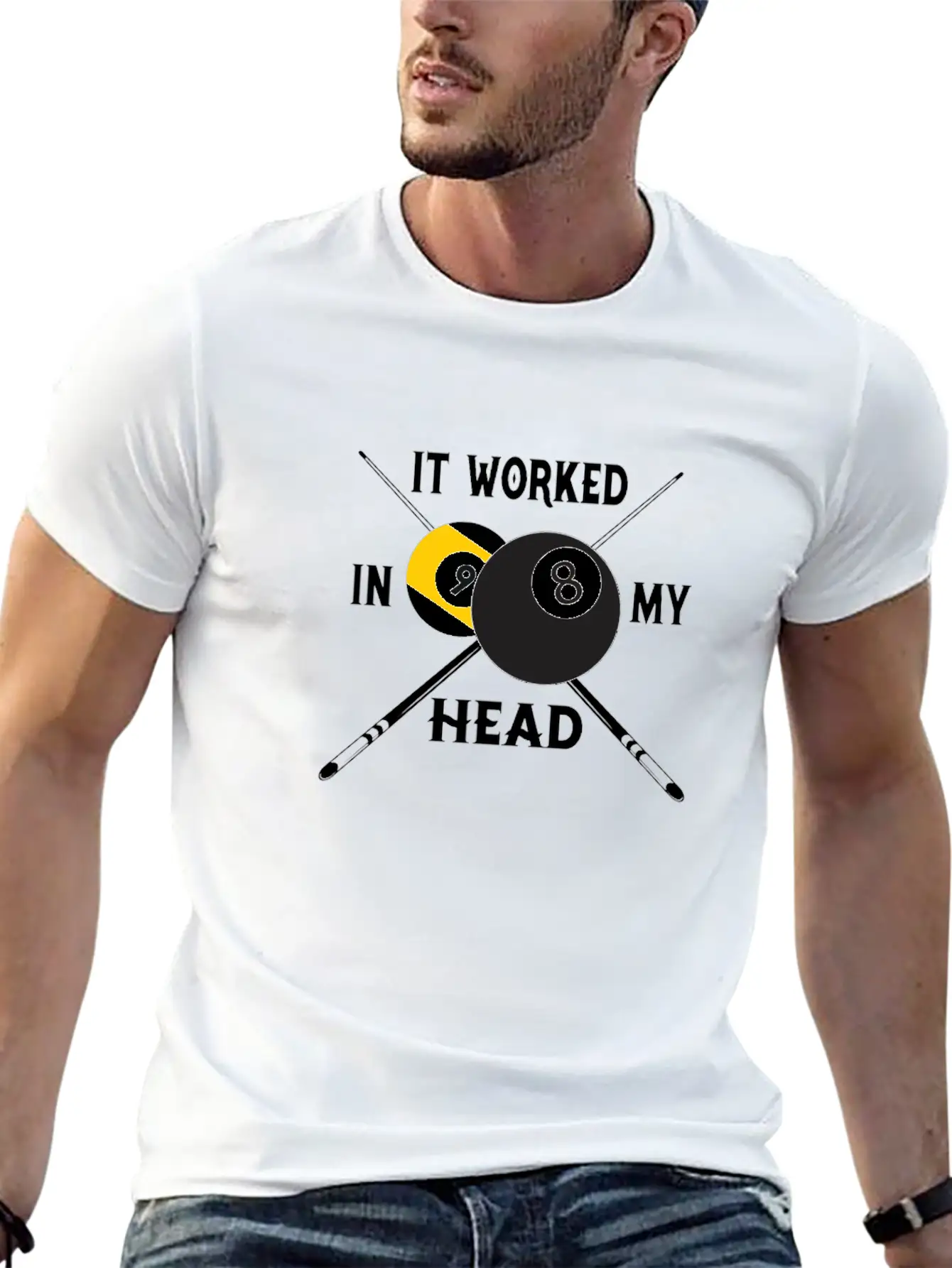 It Worked In My Head Billiards Pool Player Gift Unisex Casual T-Shirt – Clean Design For Daily Comfort