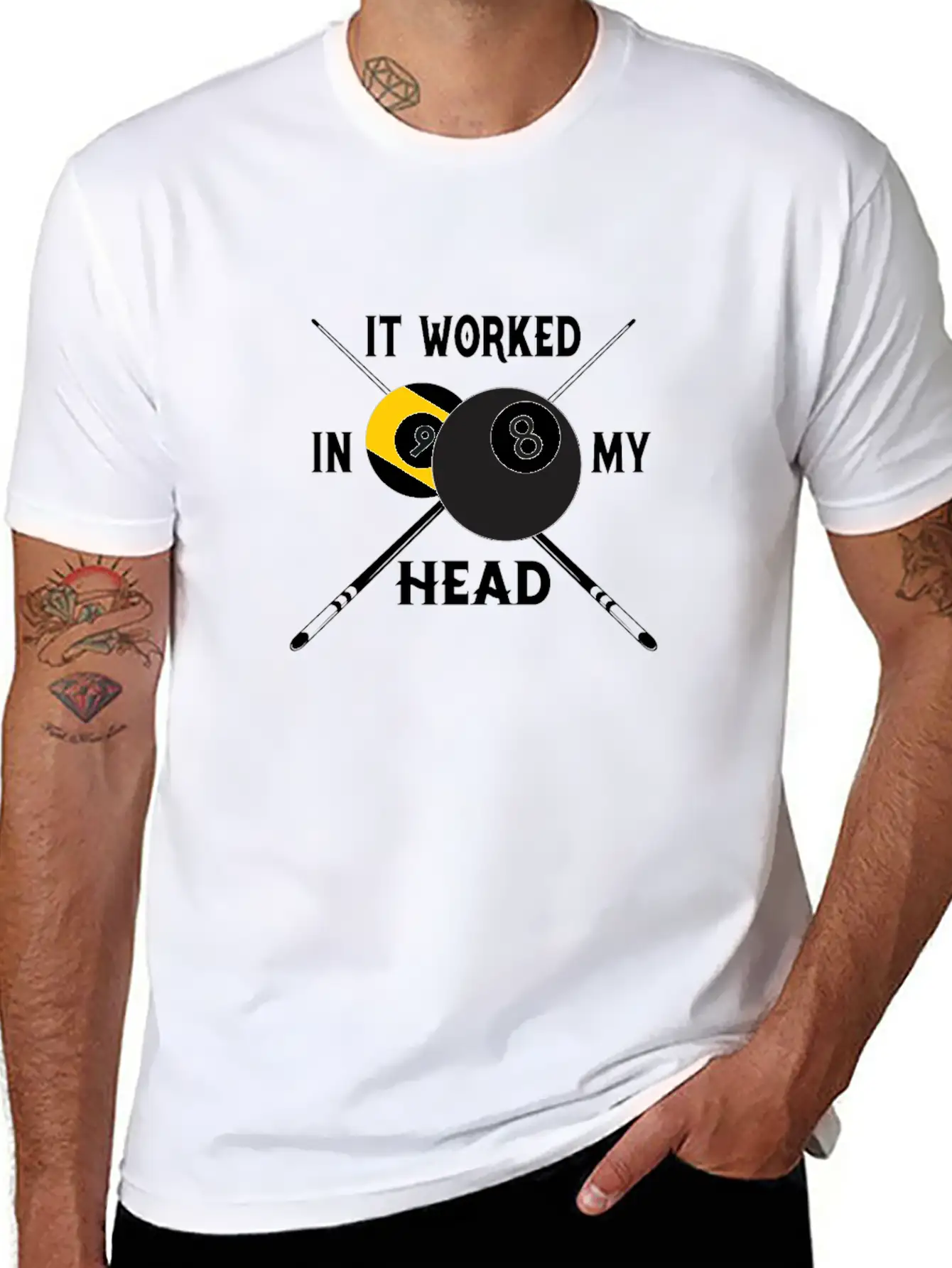 It Worked In My Head Billiards Pool Player Gift Unisex Casual T-Shirt – Clean Design For Daily Comfort