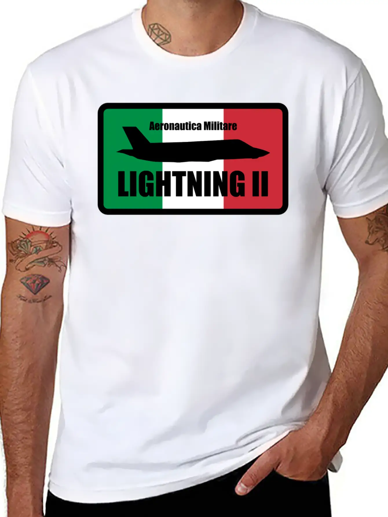Italian F35 Lightning Small Logo Trending Breathable Graphic T-Shirt – Perfect For Casual Days