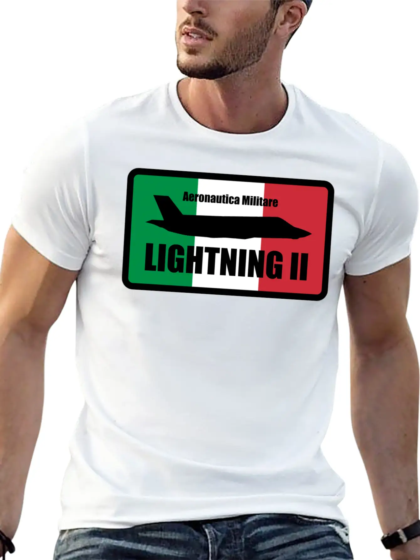 Italian F35 Lightning Small Logo Trending Breathable Graphic T-Shirt – Perfect For Casual Days