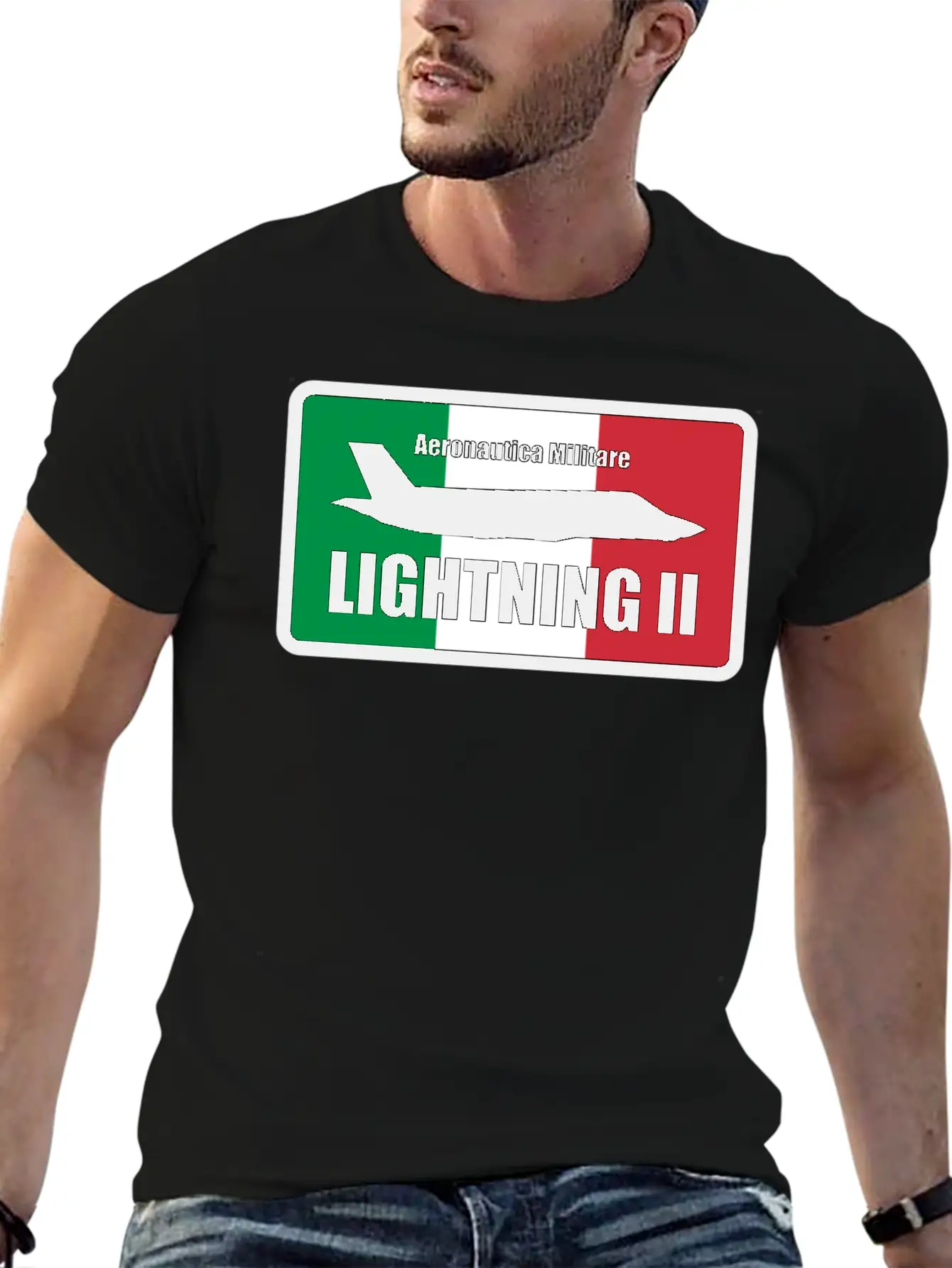 Italian F35 Lightning Small Logo Trending Breathable Graphic T-Shirt – Perfect For Casual Days