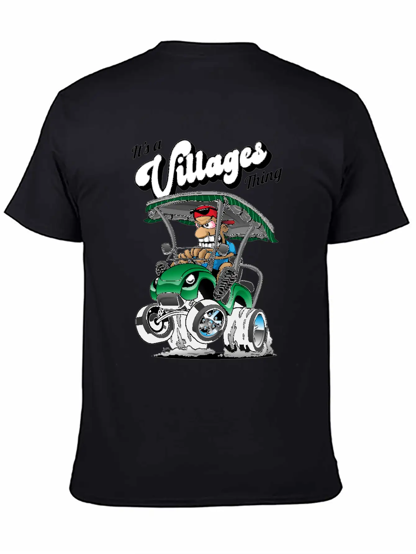 It's A Villages Thing Funny Golf Cart Cartoon Unisex Short Sleeve Soft Cotton T-Shirt – Casual Everyday Wear