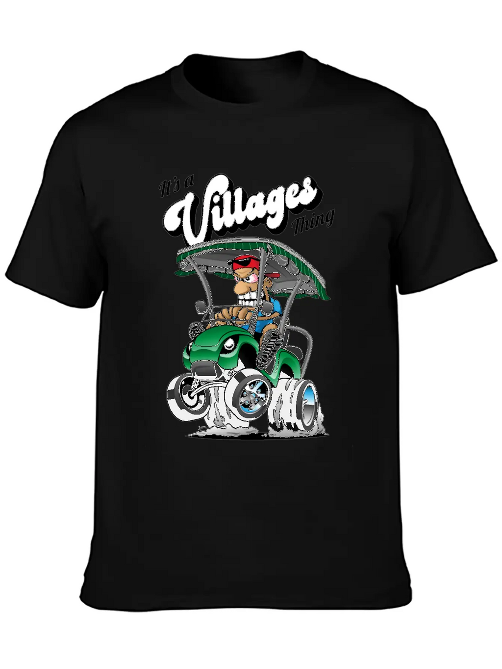 It's A Villages Thing Funny Golf Cart Cartoon Unisex Short Sleeve Soft Cotton T-Shirt – Casual Everyday Wear