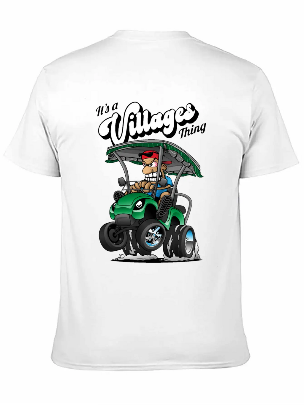 It's A Villages Thing Funny Golf Cart Cartoon Unisex Short Sleeve Soft Cotton T-Shirt – Casual Everyday Wear