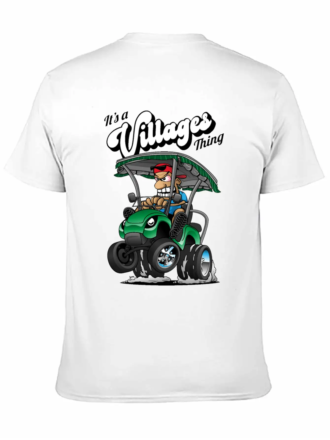 It's A Villages Thing Funny Golf Cart Cartoon Unisex Short Sleeve Soft Cotton T-Shirt – Casual Everyday Wear