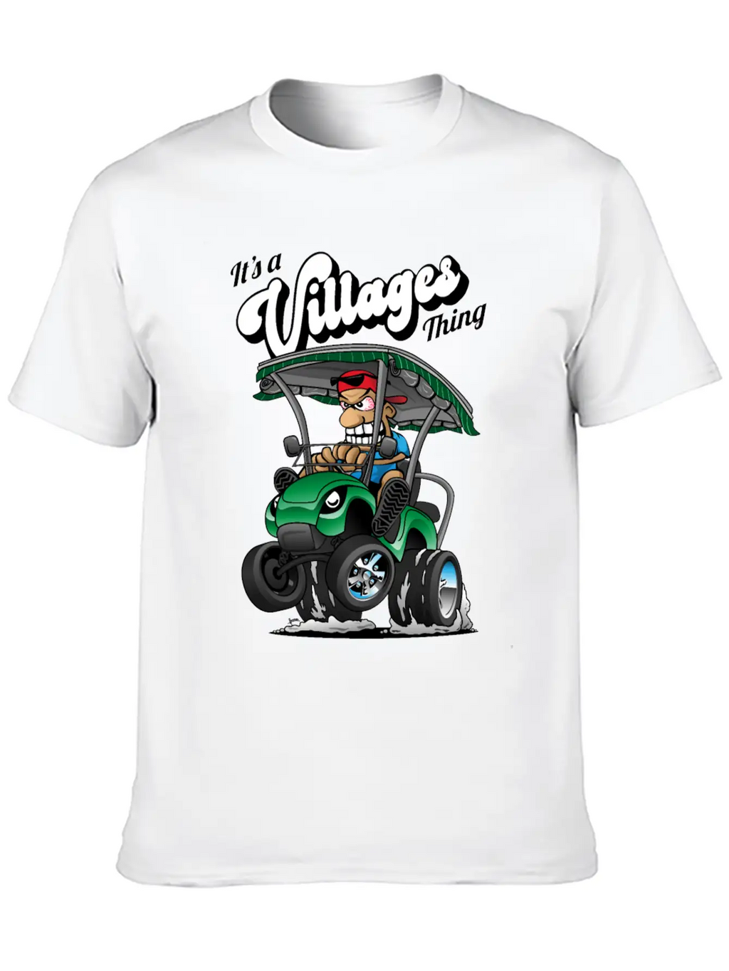 It's A Villages Thing Funny Golf Cart Cartoon Unisex Short Sleeve Soft Cotton T-Shirt – Casual Everyday Wear