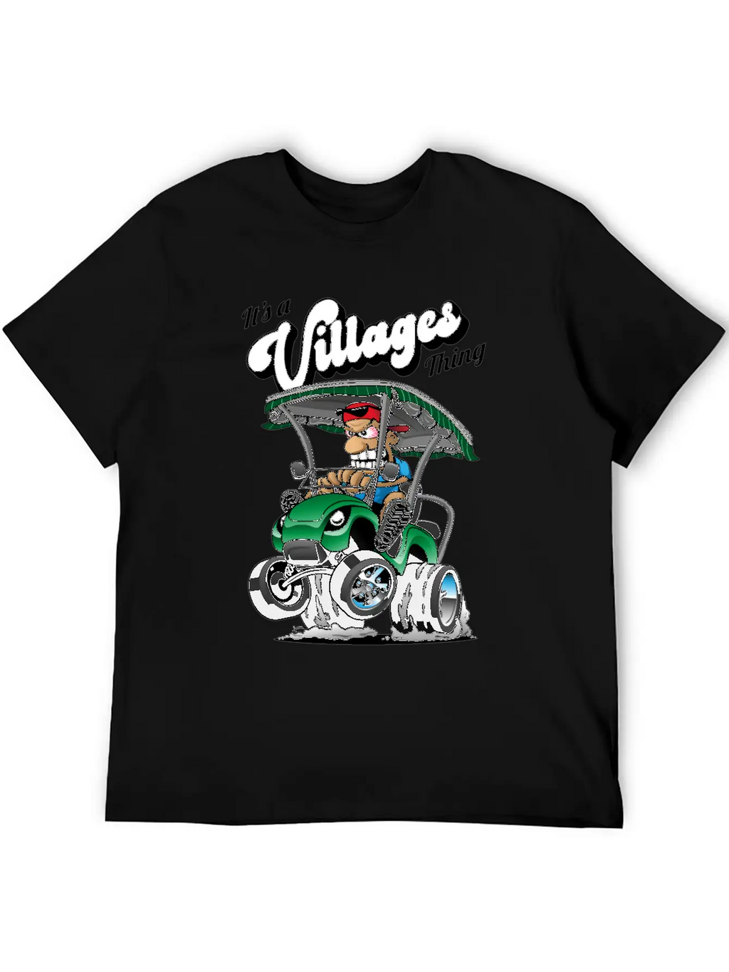 It's A Villages Thing Funny Golf Cart Cartoon Unisex Short Sleeve Soft Cotton T-Shirt – Casual Everyday Wear