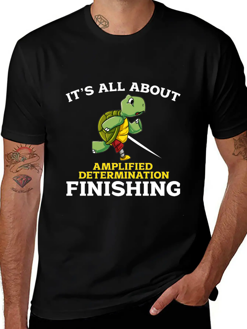 Its All About Amplified Determination Finishing Unisex Casual T-Shirt – Clean Design For Daily Comfort