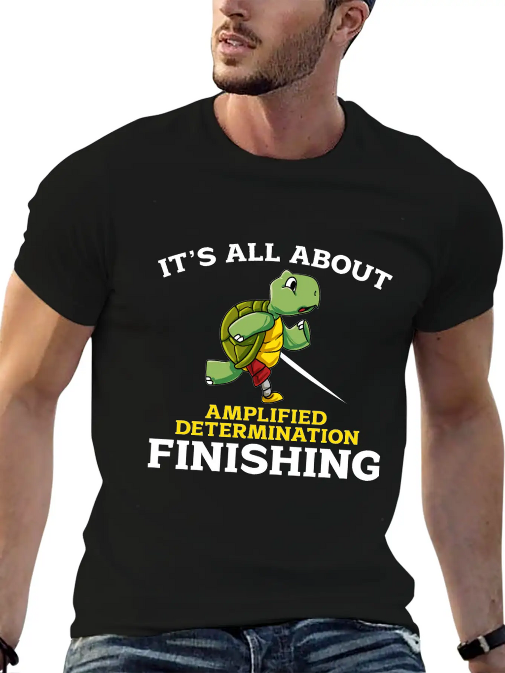 Its All About Amplified Determination Finishing Unisex Casual T-Shirt – Clean Design For Daily Comfort