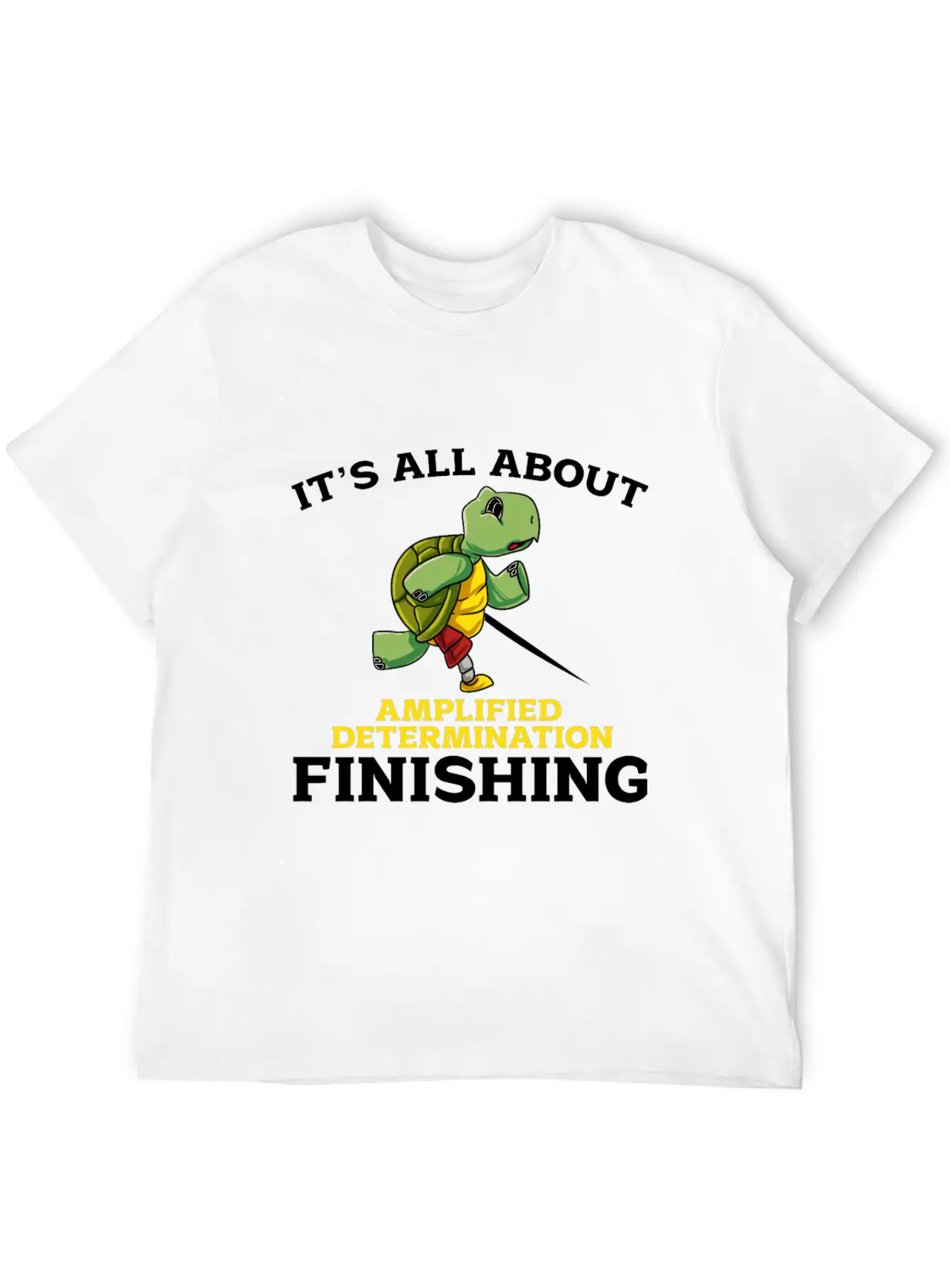 Its All About Amplified Determination Finishing Unisex Casual T-Shirt – Clean Design For Daily Comfort