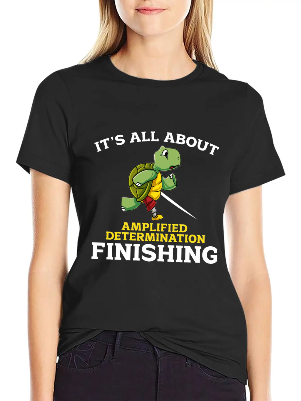 Its All About Amplified Determination Finishing Unisex Casual T-Shirt – Clean Design For Daily Comfort