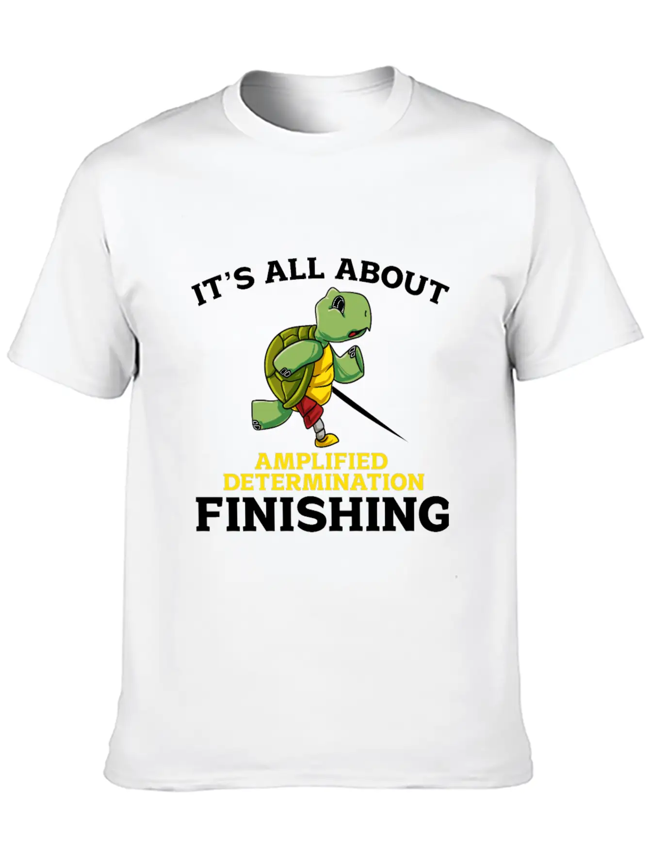 Its All About Amplified Determination Finishing Unisex Casual T-Shirt – Clean Design For Daily Comfort