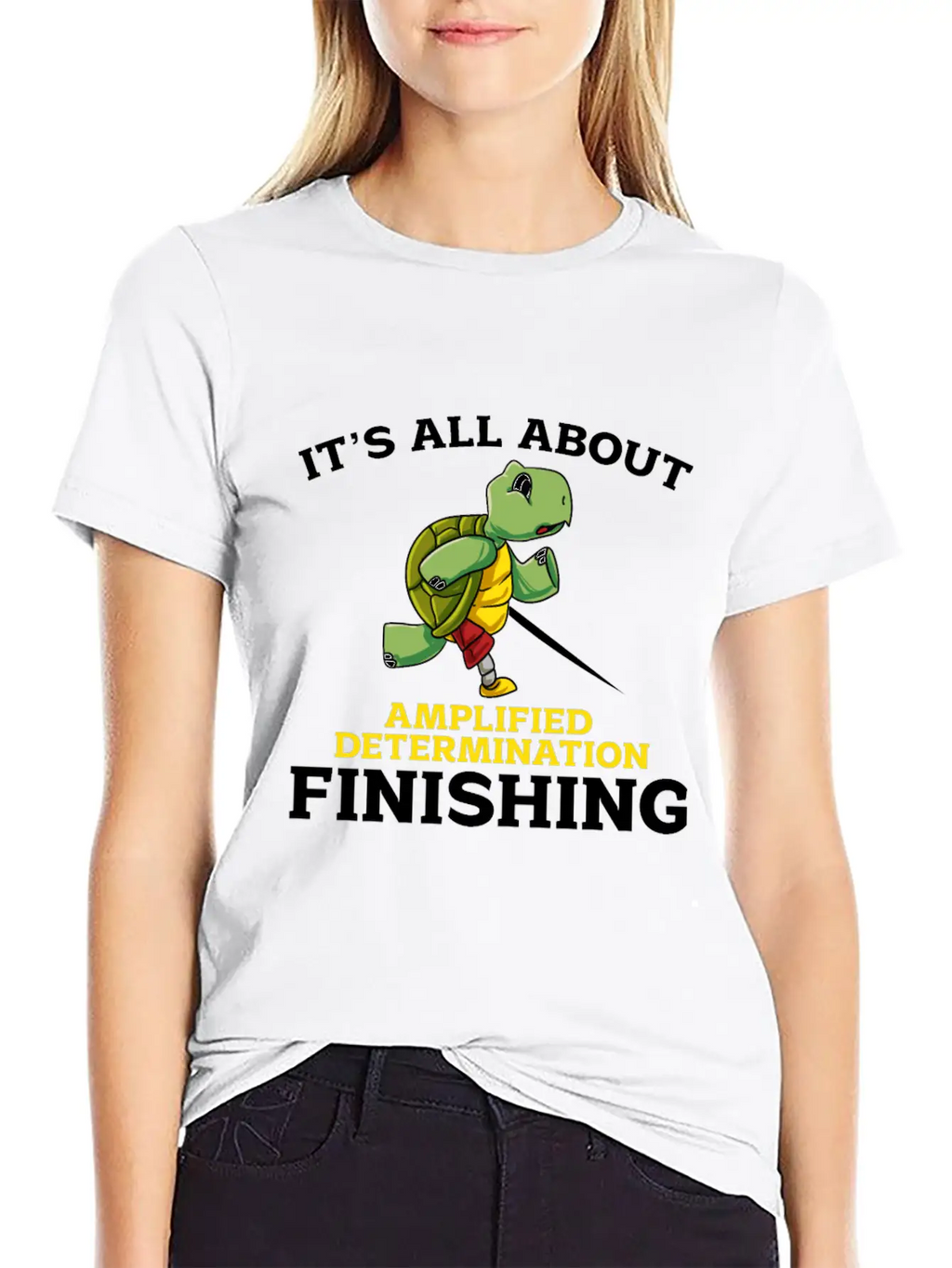 Its All About Amplified Determination Finishing Unisex Casual T-Shirt – Clean Design For Daily Comfort