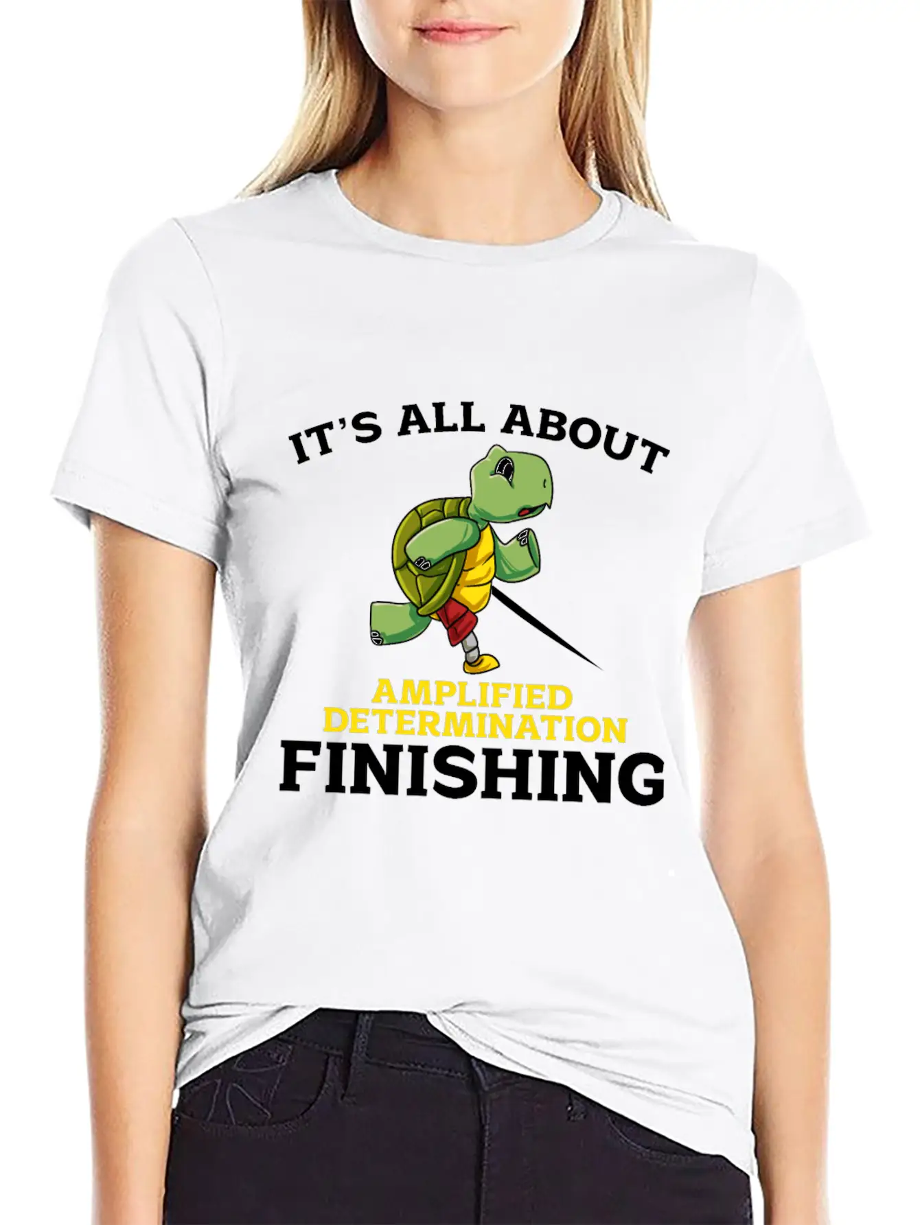 Its All About Amplified Determination Finishing Unisex Casual T-Shirt – Clean Design For Daily Comfort