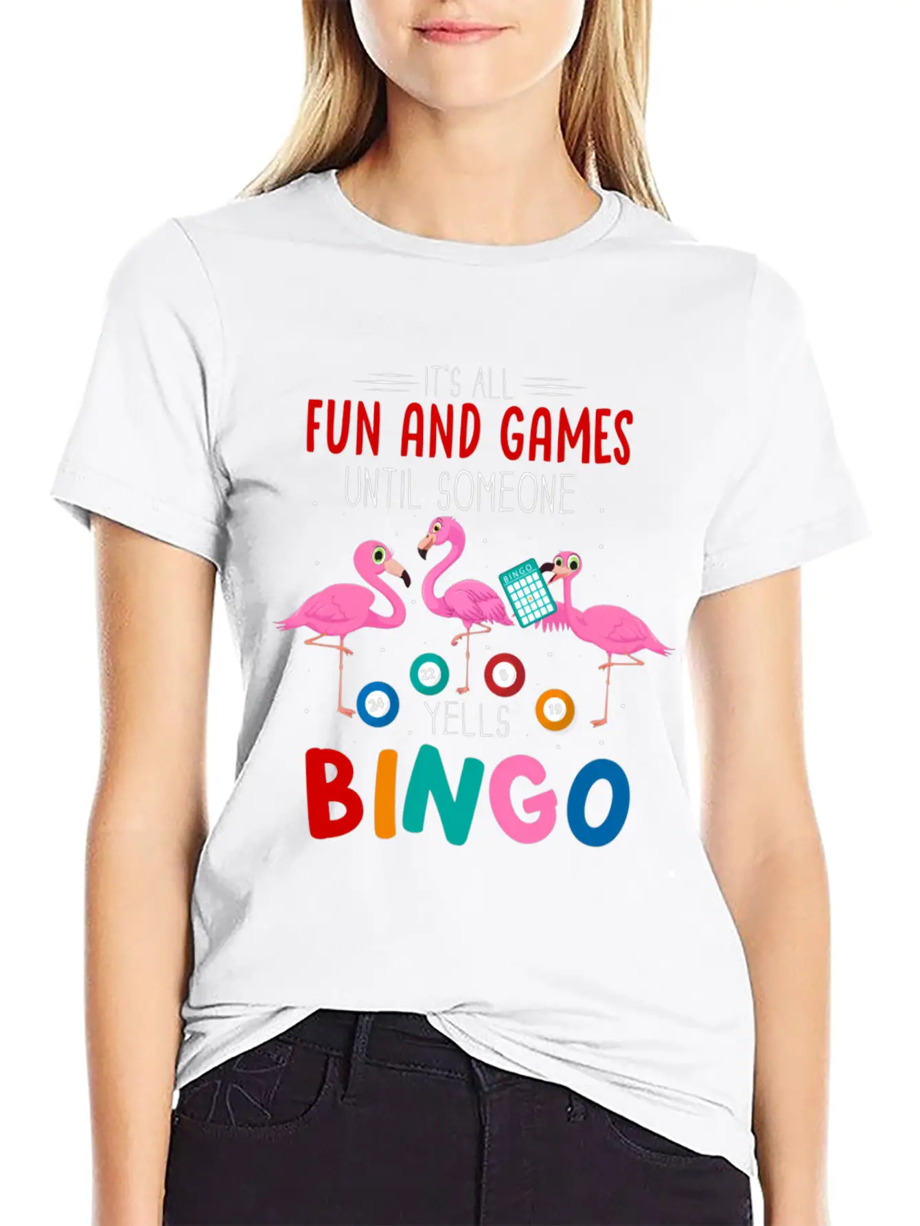 It'S All Fun And Games Until Someone Yells Bingo Casual Graphic T-Shirt – Simple And Comfortable Daily Wear