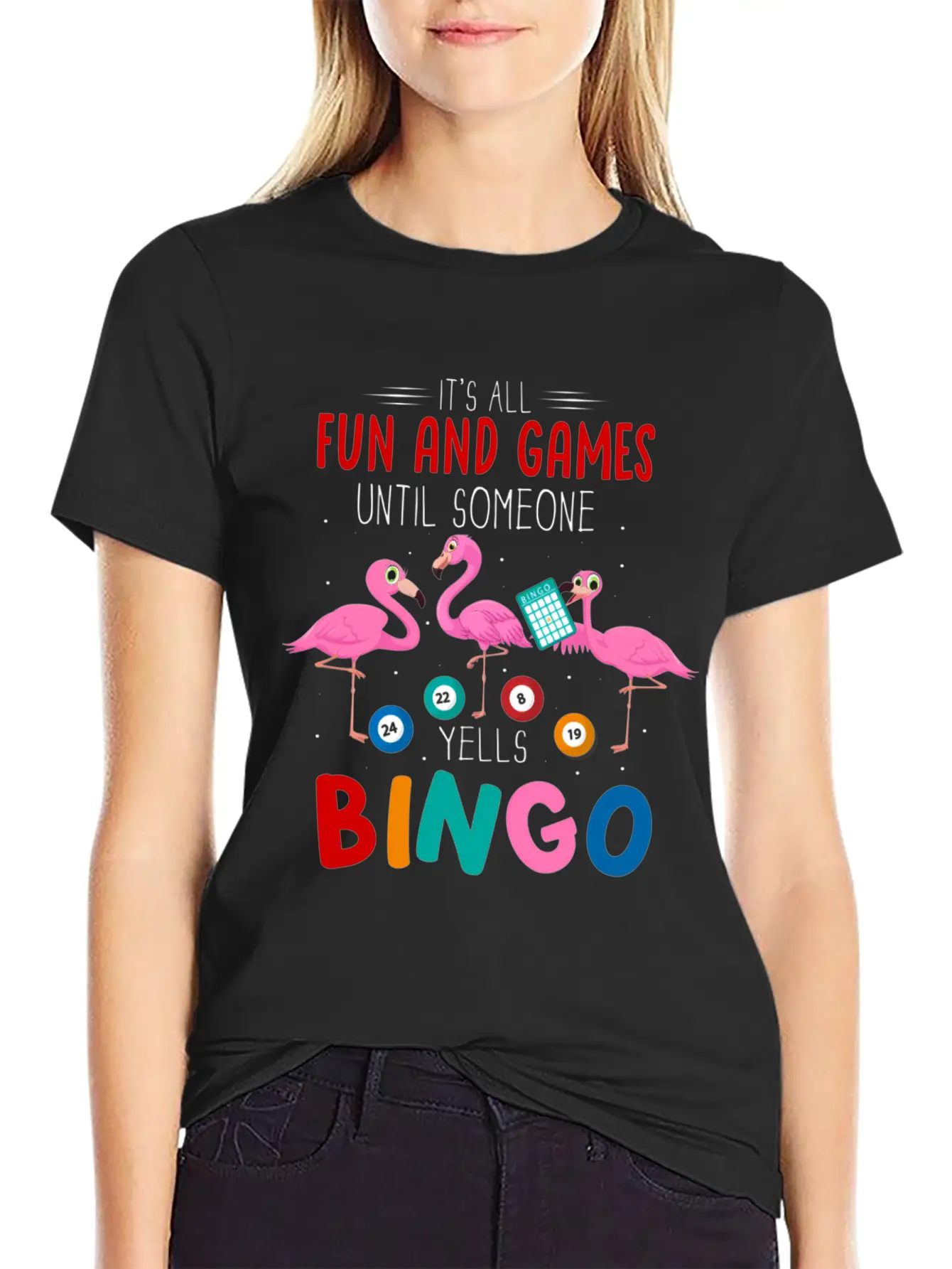 It'S All Fun And Games Until Someone Yells Bingo Casual Graphic T-Shirt – Simple And Comfortable Daily Wear