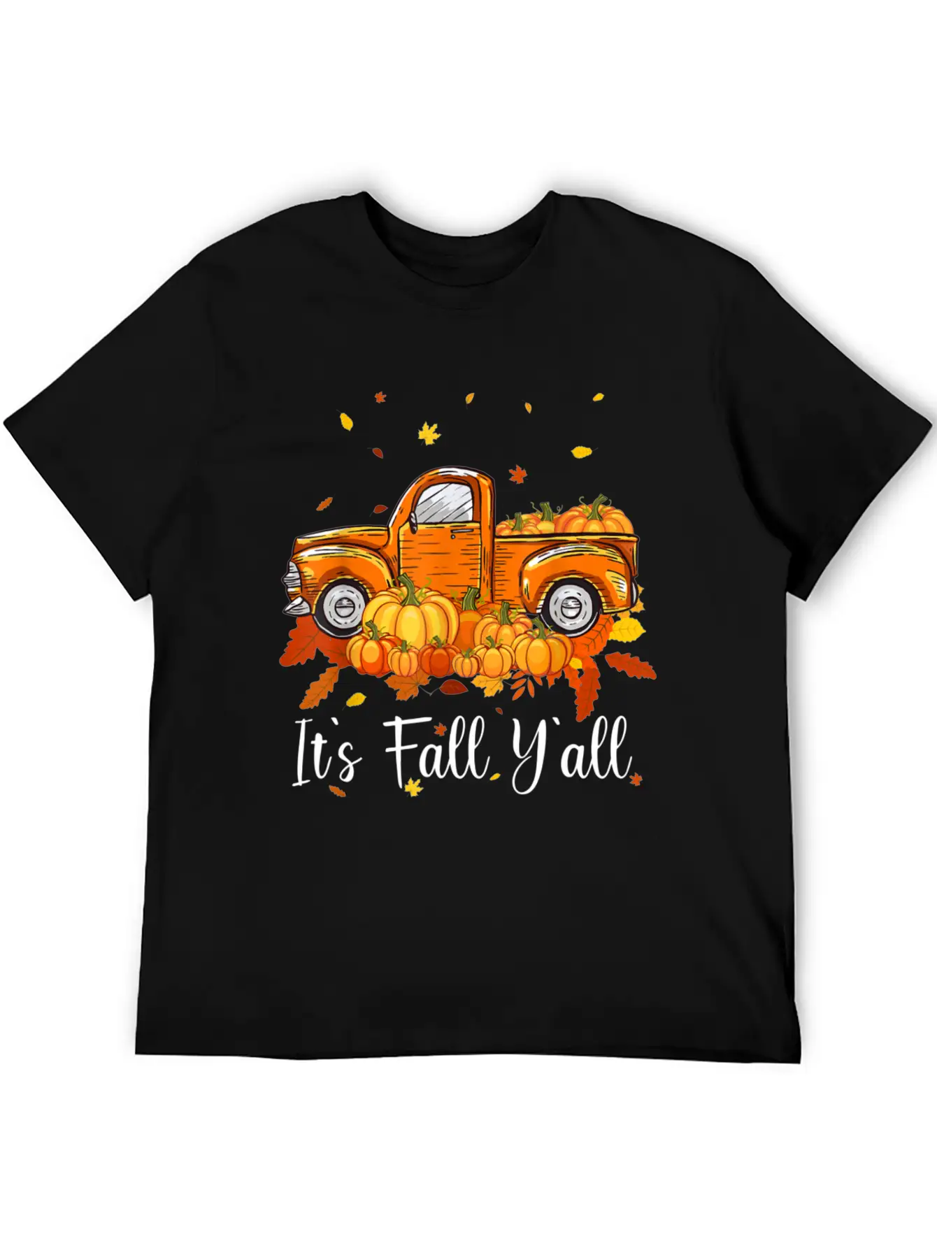 It's Fall Y All Pumpkin Truck Autumn Tree Unisex Casual T-Shirt – Clean Design For Daily Comfort