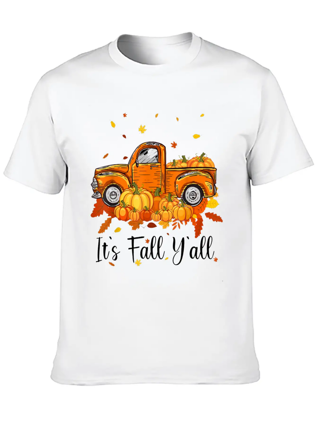 It's Fall Y All Pumpkin Truck Autumn Tree Unisex Casual T-Shirt – Clean Design For Daily Comfort