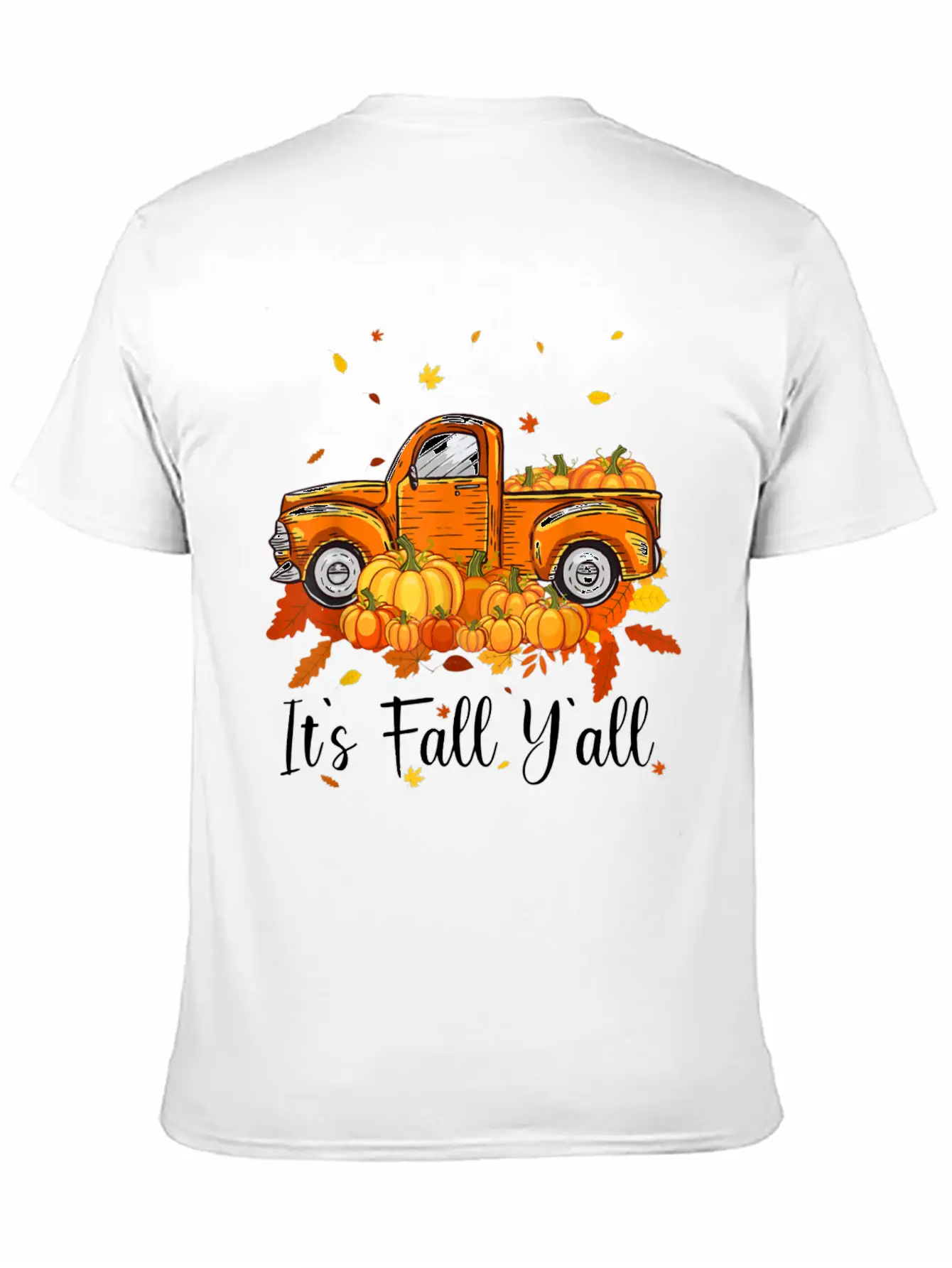 It's Fall Y All Pumpkin Truck Autumn Tree Unisex Casual T-Shirt – Clean Design For Daily Comfort