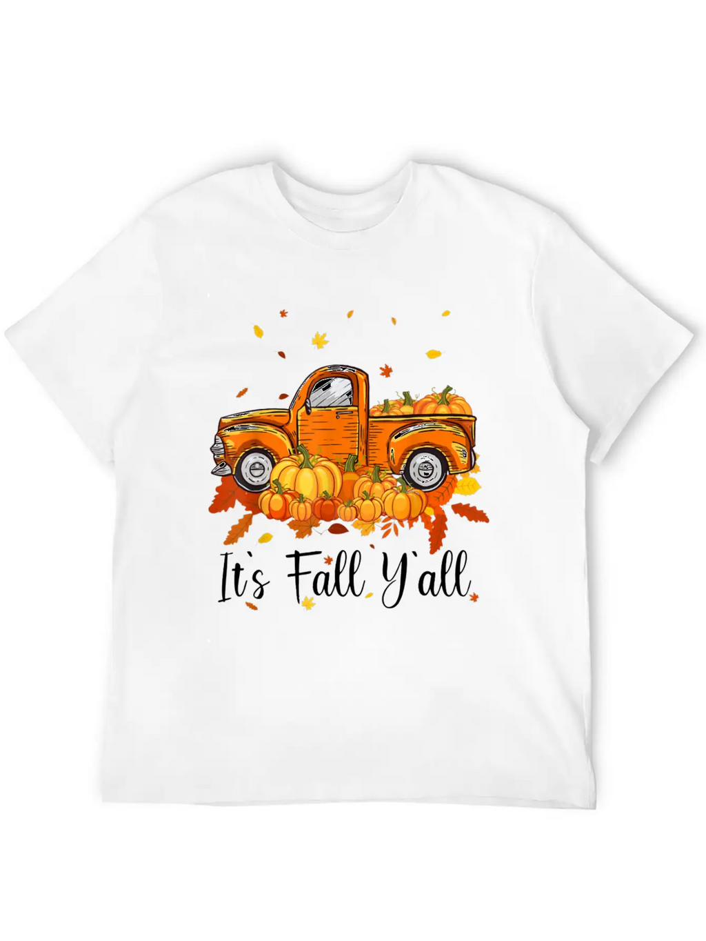 It's Fall Y All Pumpkin Truck Autumn Tree Unisex Casual T-Shirt – Clean Design For Daily Comfort