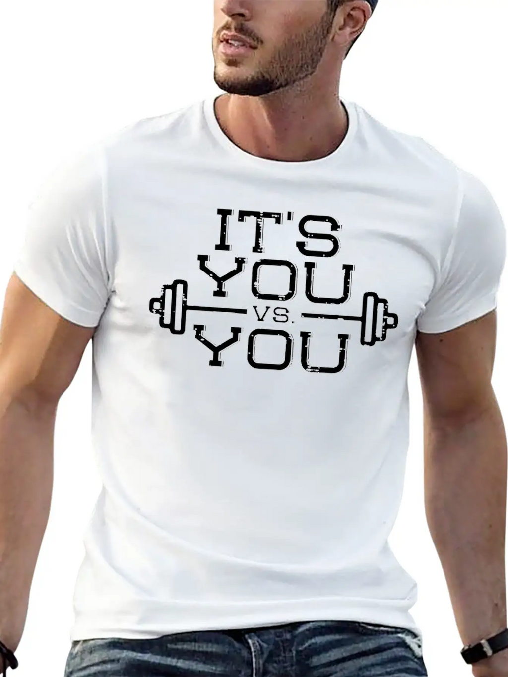 Its Vs You Workout Gym Workout Motivation Fitness Stylish Everyday T-Shirt – Unisex Basic Cotton Tee