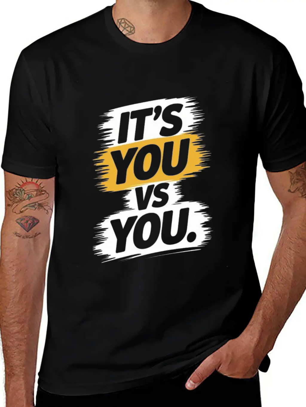 It's You Vs. You - Motivational Quote Unisex Short Sleeve Soft Cotton T-Shirt – Casual Everyday Wear