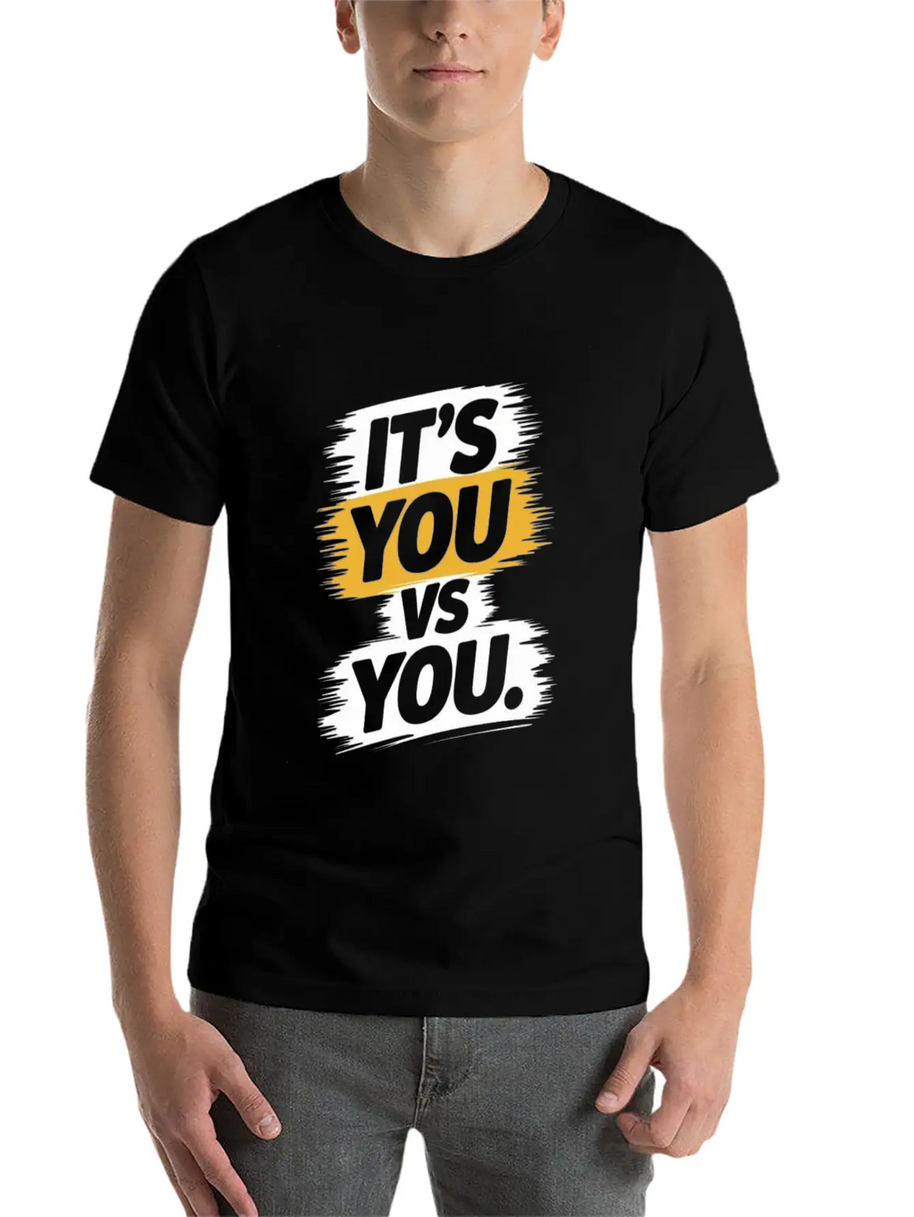 It's You Vs. You - Motivational Quote Unisex Short Sleeve Soft Cotton T-Shirt – Casual Everyday Wear