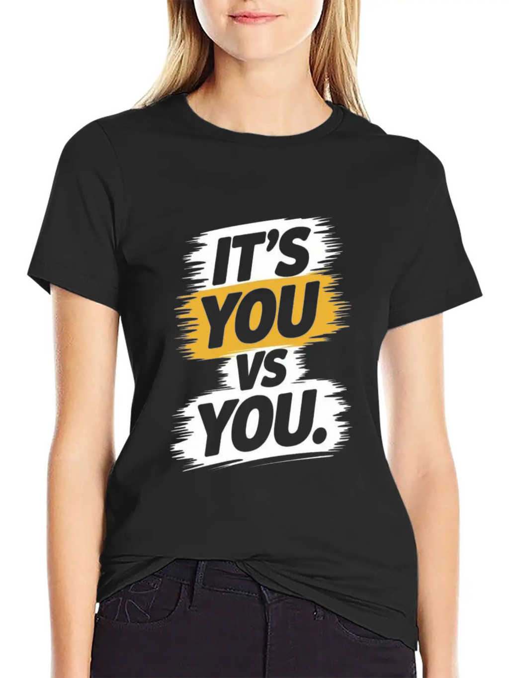 It's You Vs. You - Motivational Quote Unisex Short Sleeve Soft Cotton T-Shirt – Casual Everyday Wear