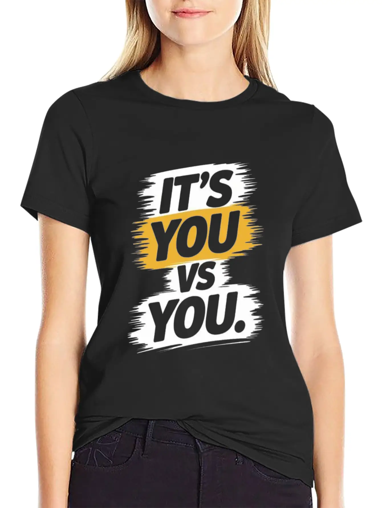 It's You Vs. You - Motivational Quote Unisex Short Sleeve Soft Cotton T-Shirt – Casual Everyday Wear