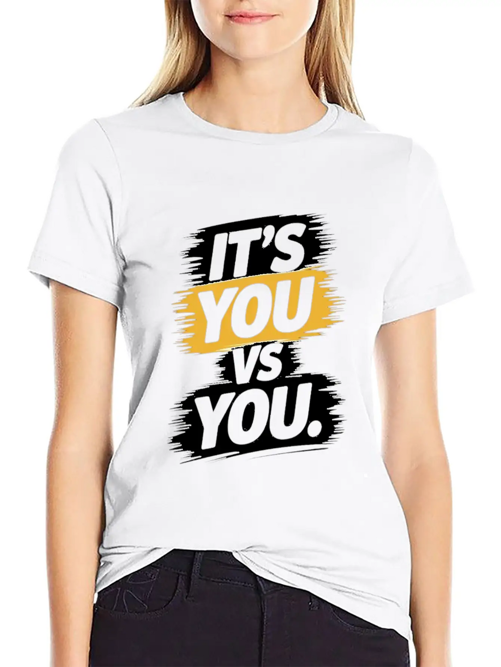 It's You Vs. You - Motivational Quote Unisex Short Sleeve Soft Cotton T-Shirt – Casual Everyday Wear