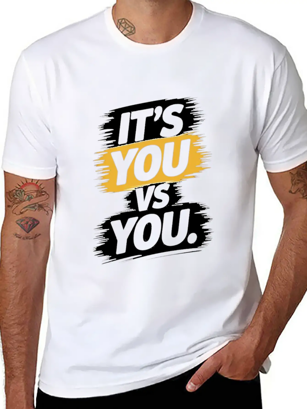It's You Vs. You - Motivational Quote Unisex Short Sleeve Soft Cotton T-Shirt – Casual Everyday Wear