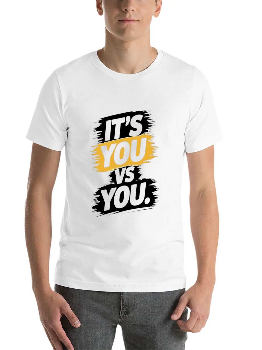 It's You Vs. You - Motivational Quote Unisex Short Sleeve Soft Cotton T-Shirt – Casual Everyday Wear